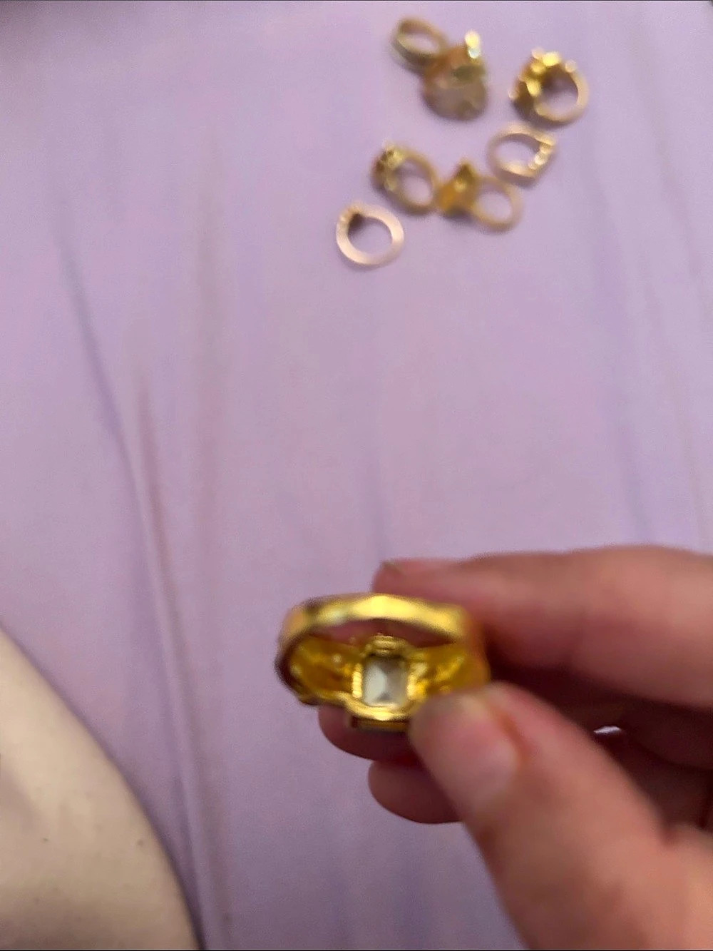 Gold-Tone Red Stone Ring - Picture 2 of 2